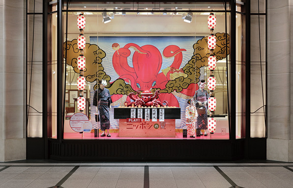 梅田阪急百貨店ショーケース背景